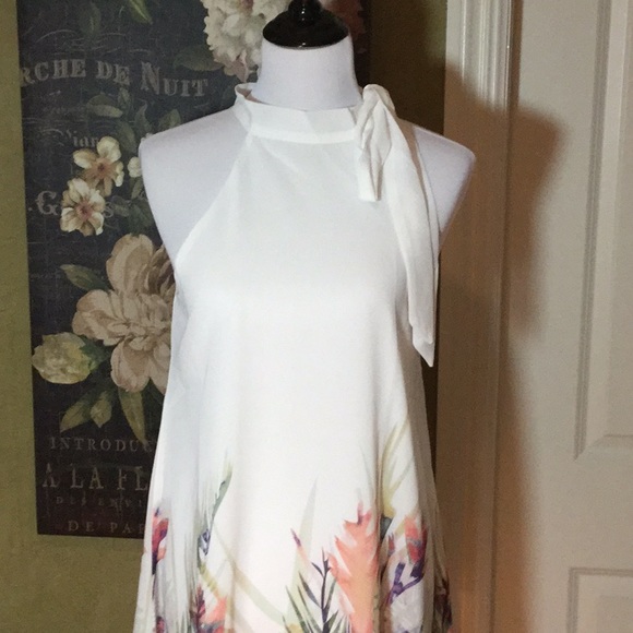 πHPπ LADIES FLORAL PRINT A-LINE SLEEVELESS DRESS - Picture 4 of 8